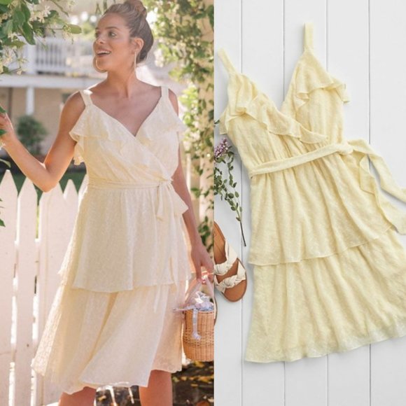 NWT $188 GAL MEETS GLAM eyelet faux wrap dress - Picture 11 of 12